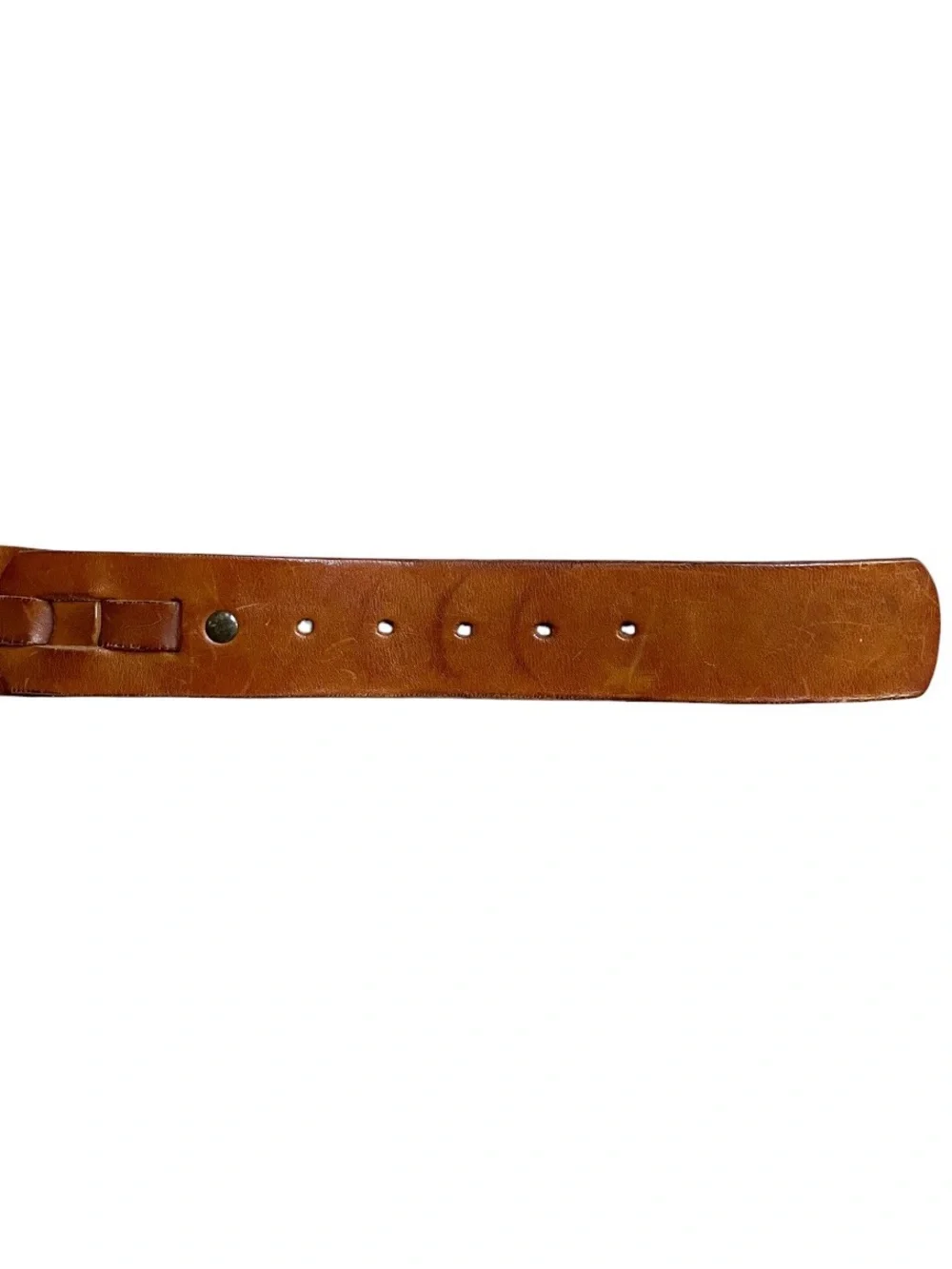 Linea Pelle Brown Woven Leather Belt w/Solid Brass Buckle, sz Large